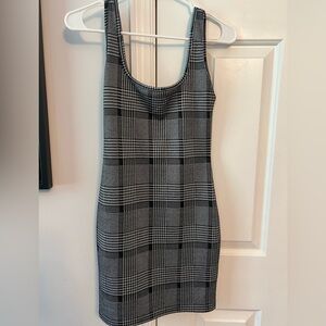 Windsor Black and White Checkered Midi Dress